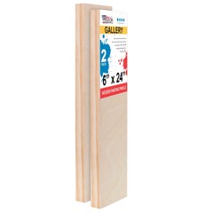 6″ x 24″ Gallery 1-1/2″ Profile Depth Artist Wood Pouring Panel Boards Pack of 2