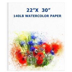 Fuutreo 20 Sheets Watercolor Paper 22 x 30 Large 140 lb Heavyweight Drawing