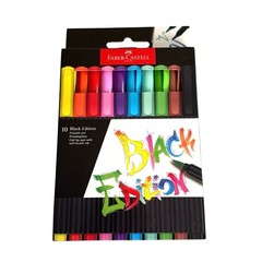New in box Faber-Castell Black Edition felt tip pen with soft brush nib 10 count