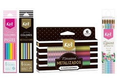 Norma Kiut Colored Pencils, Pastel Metallic Graphite highlighters, Pack of 28 ct