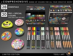 TOOLI-ART Acrylic Paint Pens 48 Markers Set Limited Edition 0.7mm Extra Fine Tip