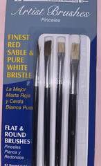 Premier Artist Brushes 4 Piece Set Finest Red Sable & Pure White Bristle NEW