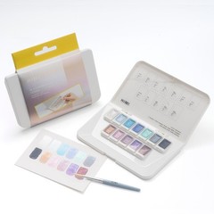Metallic Watercolor Paint Set 12 Colors, Travel Water Colors with Paints Brus…