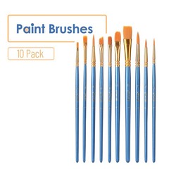 Mr. Pen- Acrylic Paint Brushes Set, 10 Pack, Round & Pointed Tip 10 Pcs, Blue