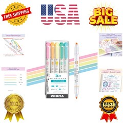 Mildliner Dual-Tip Highlighter Marker Set, Broad and Fine Point Tips, No Blee…