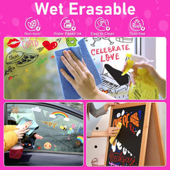 Window Markers for Glass Washable,Jumbo Chalk Markers for Blackboard,Car Mark…