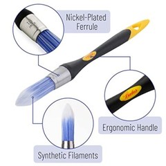 Bates- Trim Brush Set, 5/8”, 3/4” and 1”, Trim Paint Brush, Small Paint Brush,