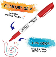 60 Colors Permanent Markers, Fine Point, Assorted Colors, Works on Plastic,Wood,