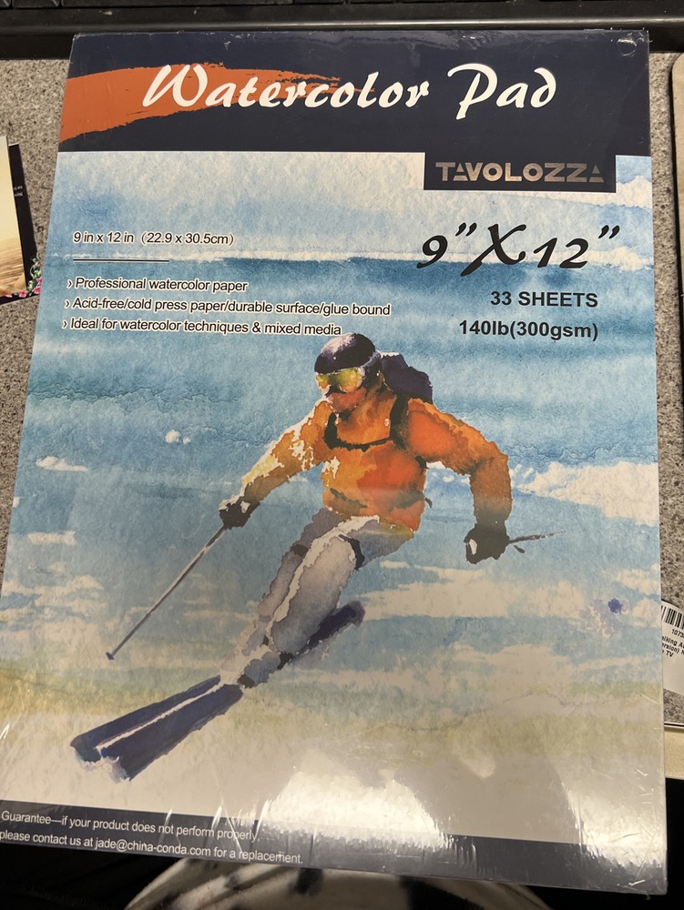 TAVOLOZZA 9″ x 12” Watercolor Pad Pack of 2 66 Sheets 140lb 300gsm Glue Boun…