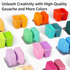 HIMI Gouache Paint Set, 112 Colors x 12g Twin Jelly Cup Design with Portable …