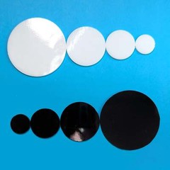 White/Black Fusible Precut Circles COE 96 Glass Blanks – 5 Sizes Available