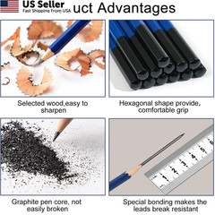 Daerthotk Pro Pencils 14 PCS, 14 Drawing Sketching Graphite Pencil Kit
