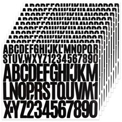 780 Pcs Alphabet Number Stickers, 10 Sheets 1 Inch & 2 Inch Self-Adhesive Black