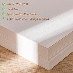 80 Sheets Watercolor Paper Bulk 110lb/230 GSM Cold Press White 9×12 Inch