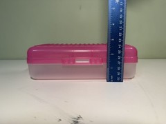 VTG Classic Spacemaker Pencil Box Pink & Clear Made In USA Case Newell 1990s