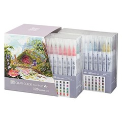Kuretake ZIG Clean Color Real Brush 120 Colors Brush Marker Set Japan