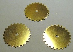 MIXED Lot of 12 BRASS SPROCKETS Gear~ 25mm / 1″ ~ SteamPunk ~ 6 Solid + 6 Open