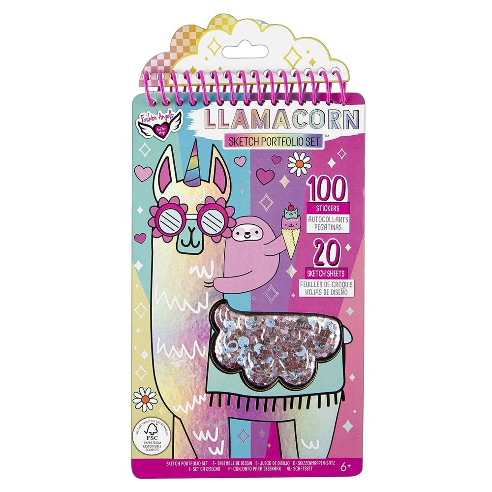 Fashion Angels Llama Shaker Compact Sketch Portfolio/Llama