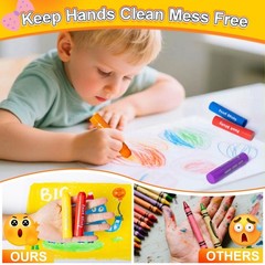 Paint Sticks, 24 Colors Solid Tempera Paint Sticks for Kids, Quick Drying Was…