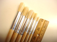 6 ROUND Oil Acrylic Paint Brushes Long Handle NEW Size 12, 10, 8 ,6 ,4 , 2