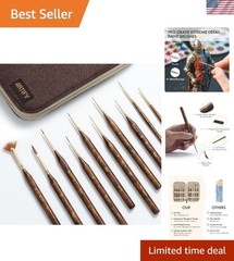 Artify Extreme Detail Paint Brushes Set, 10pcs Multi-Shape Fine Detail Brushe…