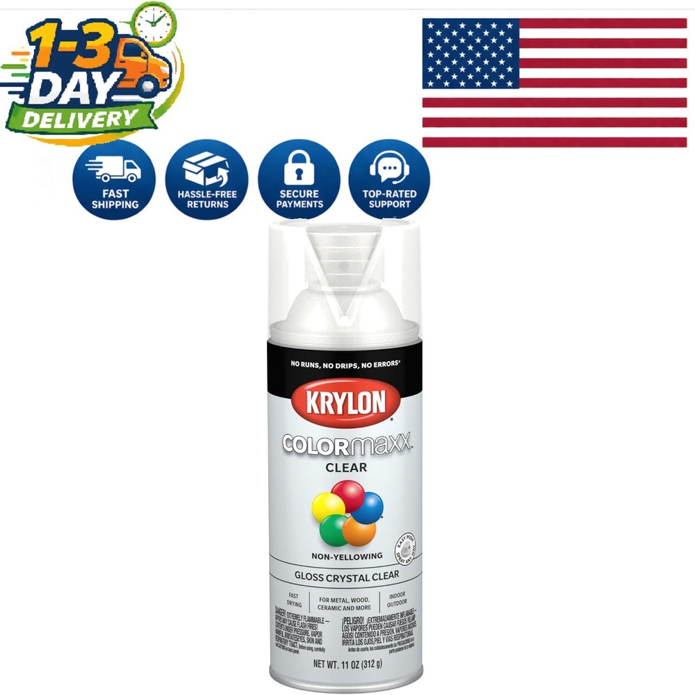 11 oz. COLORmaxx Acrylic Clear Finish – Quick Drying, Rust Resistant Spray Paint
