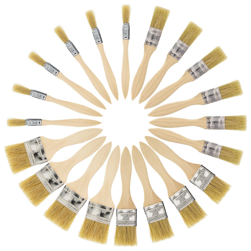 US Art Supply Chip Brushes Paint Adhesives Touchups 20pc – 0.5″, 1″, 1 1/2″, 2″