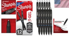 Retractable Gel Pens, Blue Ink 12