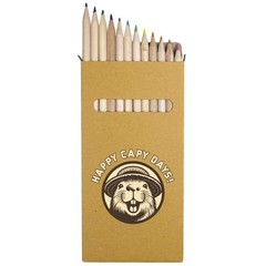 12 x ‘Happy Capybara Days’ Long 178mm Coloured Pencils / Pencil Set (PE00087753)