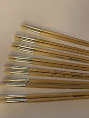 14 Student Artist Brushes 6 1200 Silver Faye Round Tip 12” Long Wood Handle New
