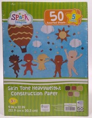 Spark Skin Tone Heavyweight Construction Paper, 9″ x 12″ 50 Sheets 5 Colors