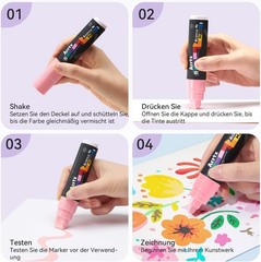 Arrtx 30 Colors Acrylic Jumbo Markers 15mm Jumbo Felt Tip, Acrylic Paint Pens