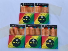 Vtg 5 boxes of NIJI oil Pastels 12 assorted colors each art supplies school RARE