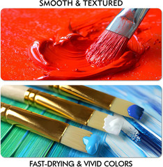 Acrylic Paint Sets for Adults, 14 Colors Large Bulk Acrylic Paints Kits Rich Pig