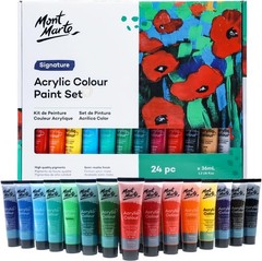 Acrylic Paint Set 24 Colours 36ml 2 PACK, Perfect for Canvas, Wood, Fabric, L…
