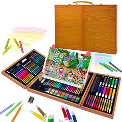172 Pack Painting Colouring Art Set, Art Supplies with Drawing Easel, Wooden Cas