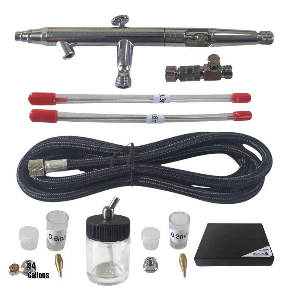 S622-SET Dual-Action Siphon Feed Airbrush Kit – 3-nozzle Pro Set