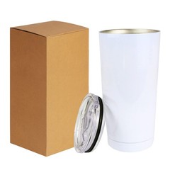 20oz Sublimation Blank Stainless Steel Tumbler w/Lid | 4pk 20oz white sublima…