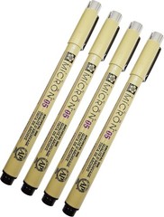 Sakura Pigma Micron 05 Black Pen 0.45mm Line Width 1 Count (Pack of 4),