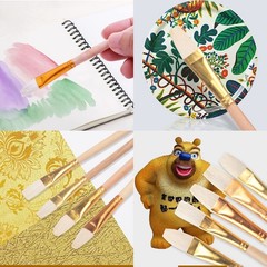Fortunemee 7 PCS Assorted Size Gilding Brush Set, Small To Medium, Multicolor