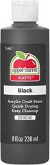 Apple Barrel Acrylic Paint 8 Ounce Black 20404 Matte Finish for Wood Paper