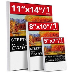 3 Pack Canvases for Painting with Multi 3 Packs – 3Sizes(1 of Each), White