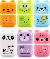 Tamaki 6 Pack Erasers for Kids, Cute with Cover and Multi-colored
