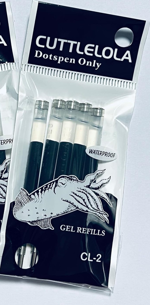 Cuttlelola Electric DotsPen II – the Black Knight Refills Black Gel Ink
