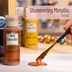Non-Toxic 2 oz Metallic Acrylic Paint in Iridescent Inca Gold – Vibrant Finish