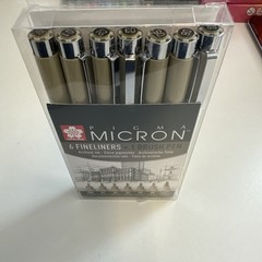 Sakura Pigma Micron Fineliners Black: Set of 6 (+ 1 Brush Pen)