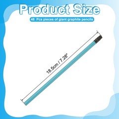 48 Pieces Graphite Pencils, 7″ Erasable Round Giant Pencils #2 HB, Blue