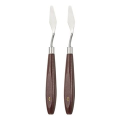 2pcs Painting Palette Knife 1.77 x 0.55 Inch Stainless Steel with Wood Handle