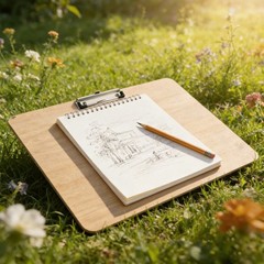 Drawing Board Clip Sketch Pad Sketching for Artists Landscape Wooden Clipboard