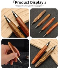 Solid Wood 5.6mm Mechanical Clutch Pencil Ebony Rosewood Sketch Lead Holders